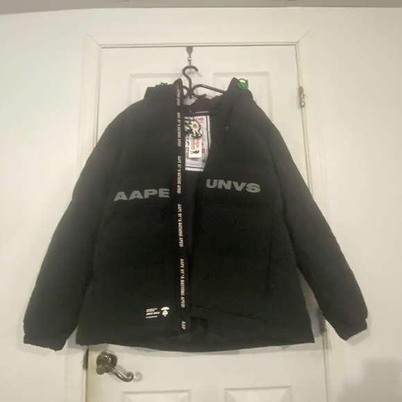 BAPE X AAPE BLACK DOWN JACKET - Picture 1 of 8